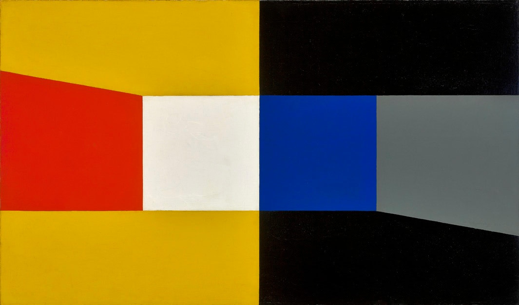 Frederick Hammersley(1919-2009) One Pair (#9), 1960 oil on canvas 24 x 40 inches; 61 x 101.6 centimeters LSFA# 11885