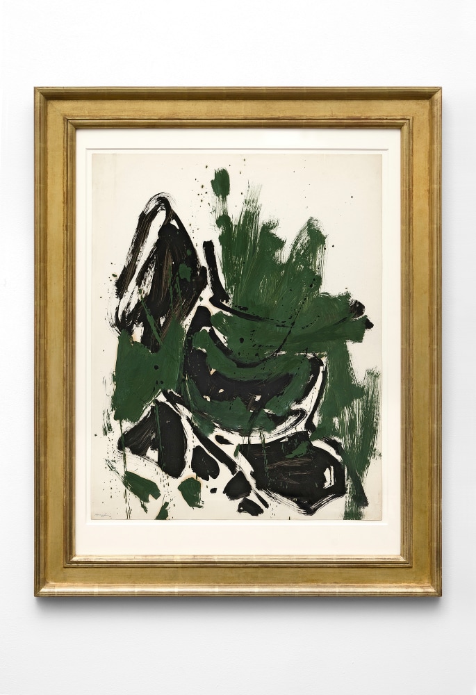 Matsumi Kanemitsu (1922-1992) Abstraction (Green, Black, Brown), 1961 oil on paper 28 1/4 x 22 1/2 inches; 71.8 x 57.1 centimeters LSFA# 13204