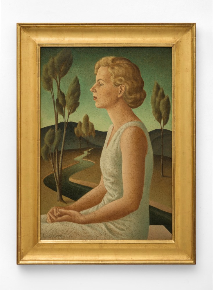 Helen Lundeberg (1908-1999)
Portrait of Inez, 1933&amp;nbsp;&amp;nbsp;&amp;nbsp;&amp;nbsp;
oil on Celotex
36 x 24 1/2 inches;&amp;nbsp;&amp;nbsp;91.4 x 62.2 centimeters
LSFA# 00096