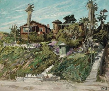 Old Houses, Laguna, 1974, oil on canvas 30 x 36 inches;  76.2 x 91.4 centimeters LSFA# 12143