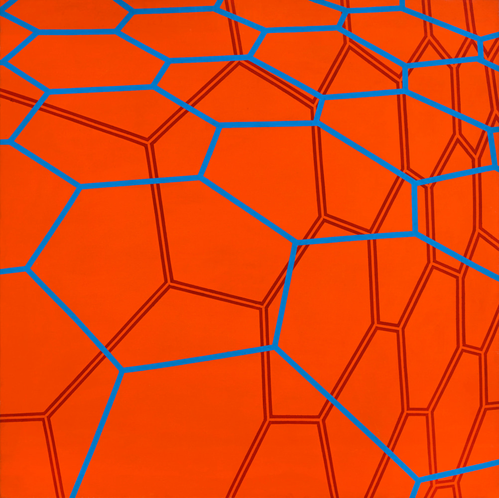 Untitled Composition (Hexagon Series), 1969     acrylic on canvas 48 x 48 inches;  121.9 x 121.9 centimeters LSFA# 13281
