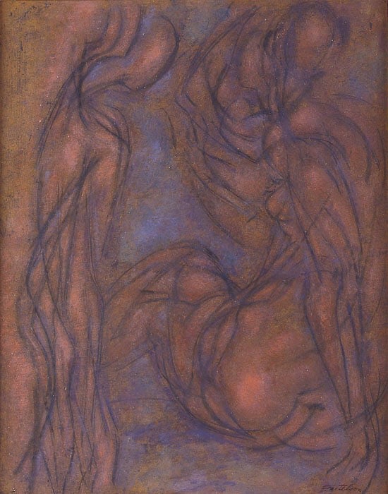 Two Bathers (Kinetic Organization), 1919-20

oil on board

29 x 22 3/4 inches; 73.7 x 57.8 cm