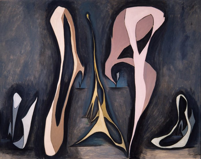 Lorser Feitelson&amp;nbsp;(1898-1978)&amp;nbsp;
Mirabilia, Magical Forms, 1945
oil on canvas
35 x 45 inches; 88.9 x 114.3
LSFA# 1490