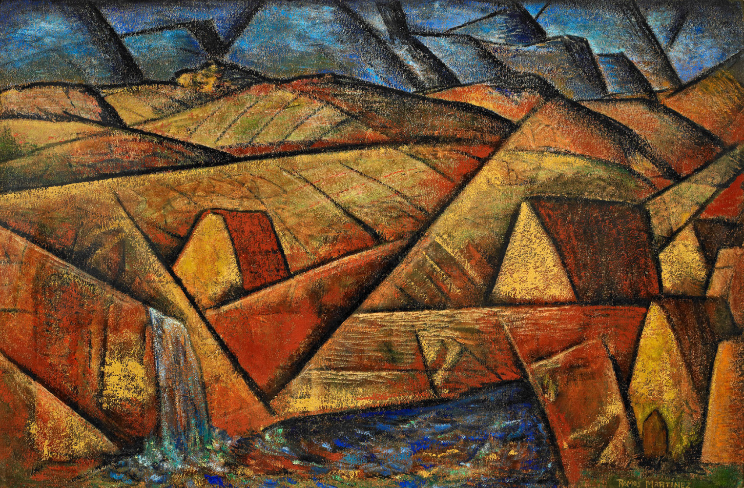 Lomas y Montanas, 1940 	oil on board 	23 3/4 x 35 7/8 inches;  60 x 91 centimeters 	LSFA# 13311