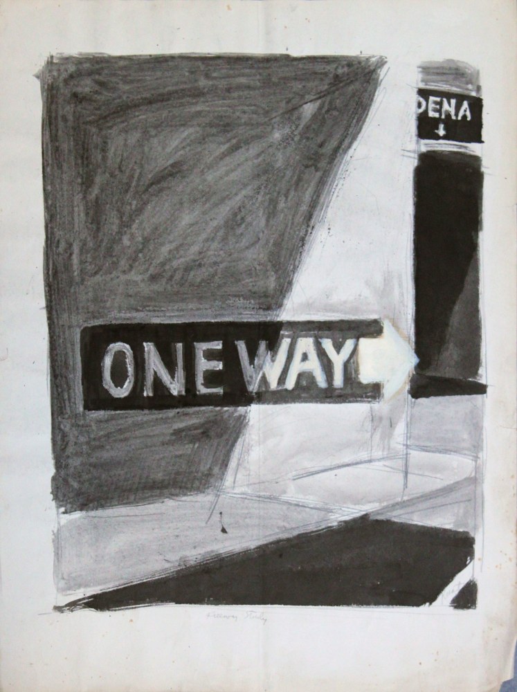 One Way (Freeway series), circa 1962     graphite and wash on paper 24 x 18 inches;  61 x 45.7 centimeters LSFA# 11905