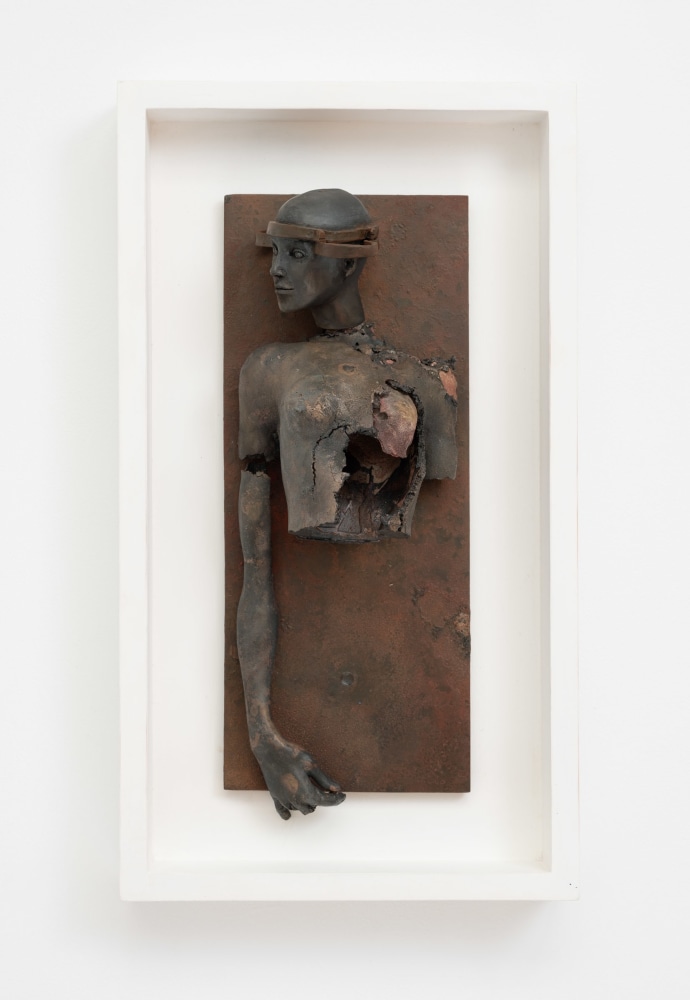Cecilia Z. Miguez (b. 1955) Grasping for Memories, 2025 bronze, steel, wood, ceramic, and oil paint 21 1/2 x 12 1/8 x 6 inches; 54.6 x 30.8 x 15.2 centimeters LSFA# 16449