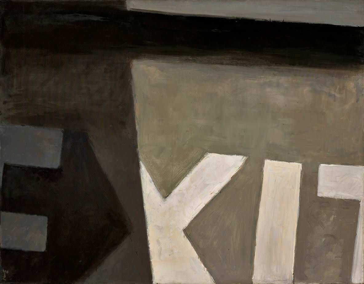 Exit (Sign series), 1962     oil on canvas 66 x 84 inches;  167.6 x 213.4 centimeters LSFA# 11893