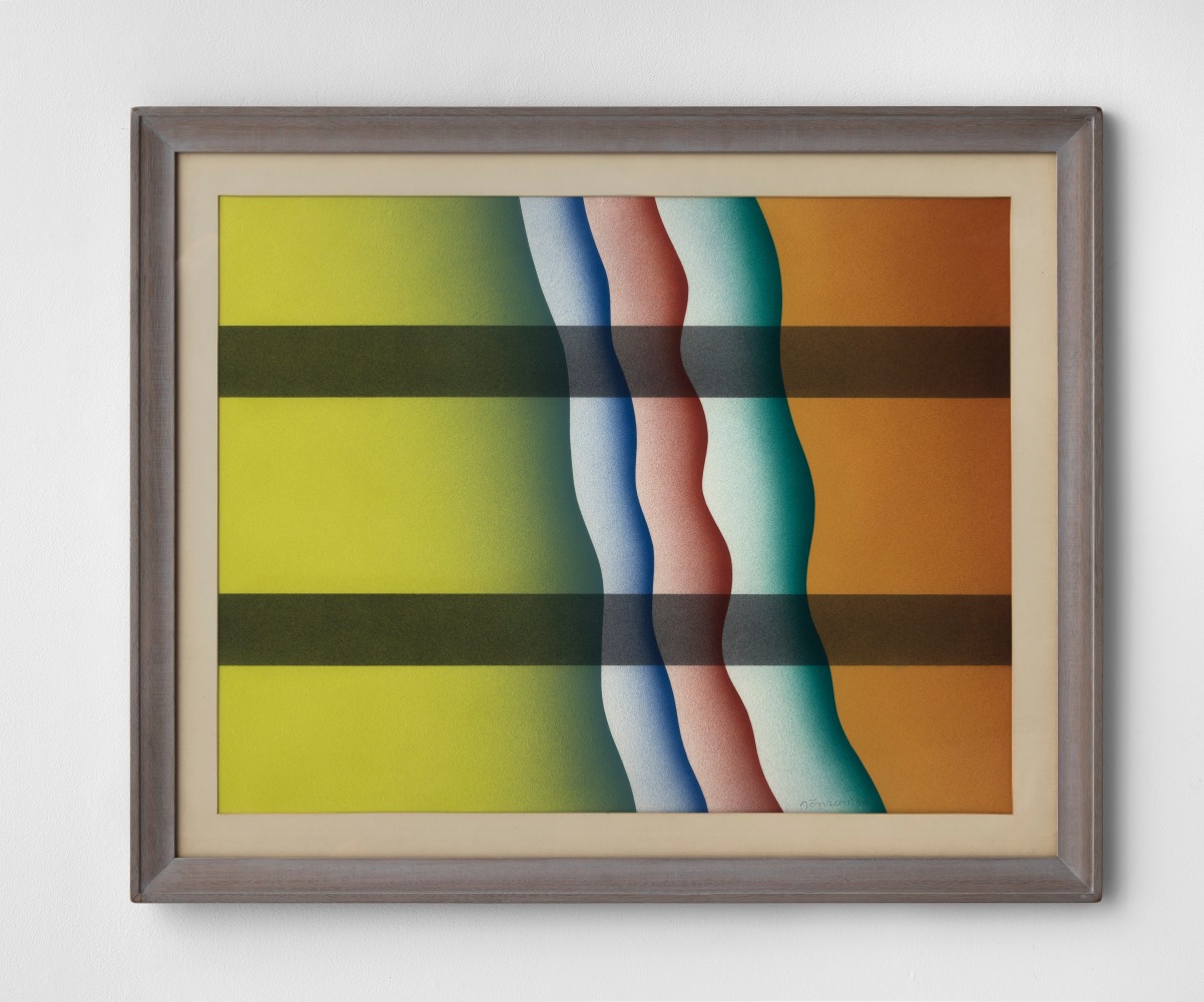 Raymond Jonson (1891-1982) Tempera 8, 1954     tempera on paperboard 24 x 31 inches;  61 x 78.7 centimeters LSFA# 15454