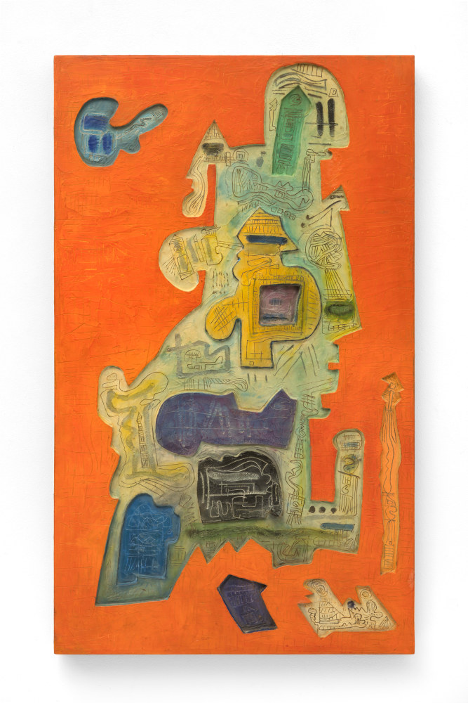 Tropical Interior, 1970, mixed media 40 x 24 inches;  101.6 x 61 centimeters LSFA# 13427