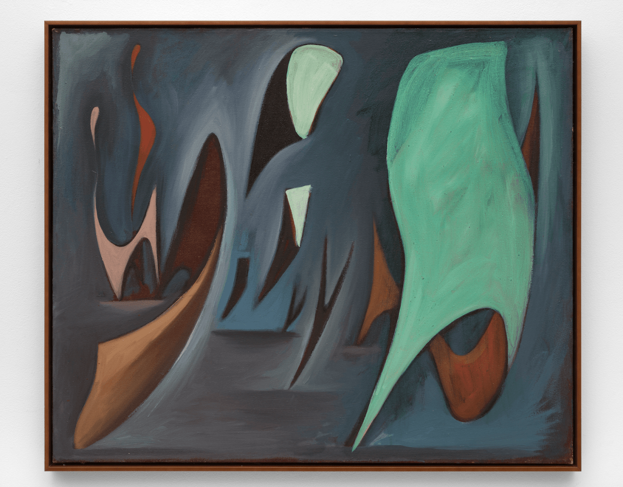 Lorser Feitelson (1898-1978)
Magical Forms, 1947&amp;nbsp;&amp;nbsp;&amp;nbsp;&amp;nbsp;
oil on canvas
30 x 36 inches;&amp;nbsp;&amp;nbsp;76.2 x 91.4 centimeters
LSFA# 01486&amp;nbsp;