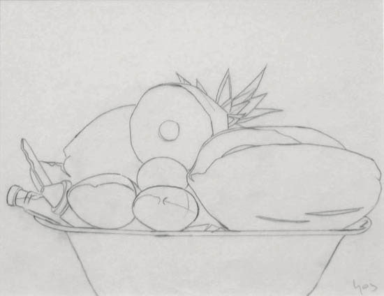 Still Life IV, 1996, pencil on paper 9 x 11 1/2 inches;  22.9 x 29.2 centimeters LSFA# 01496