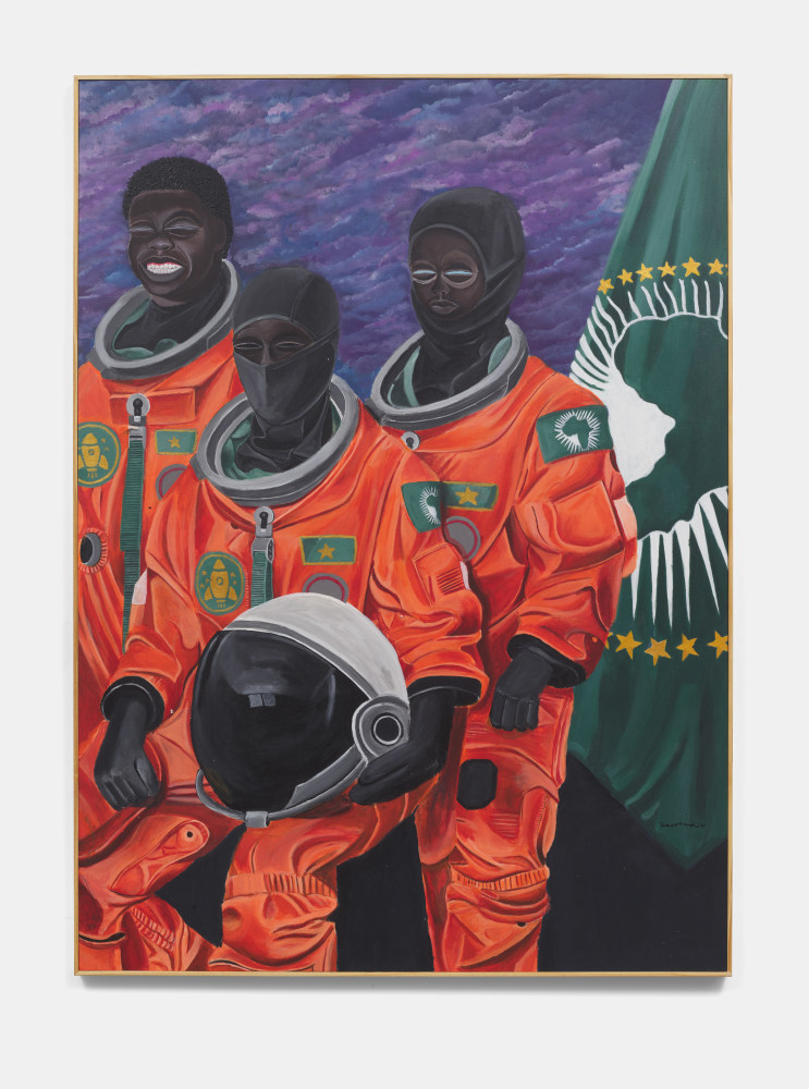Tusevo Landu
Afronaut 3, 2021
Acrylic on canvas
66h x 48w x 1.25d in
167.64h x 121.92w x 3.18d cm