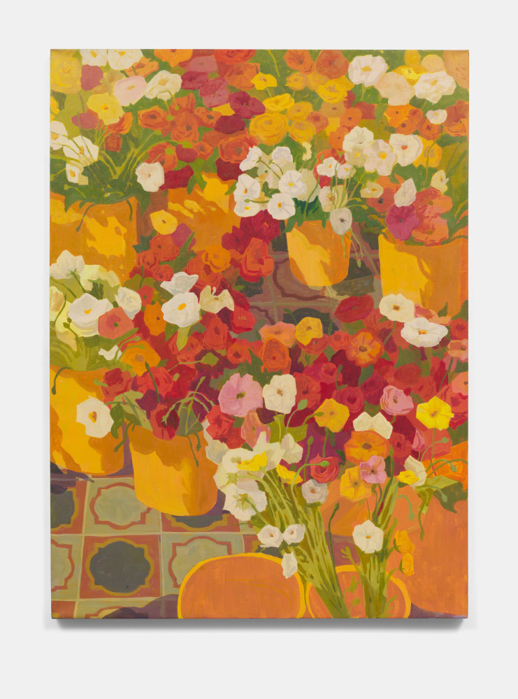 Nicholas Bono Kennedy
Atwater Flower Market, 2022
Oil and acrylic on stretched linen
56h x 41w x 1d in
142.24h x 104.14w x 2.54d cm