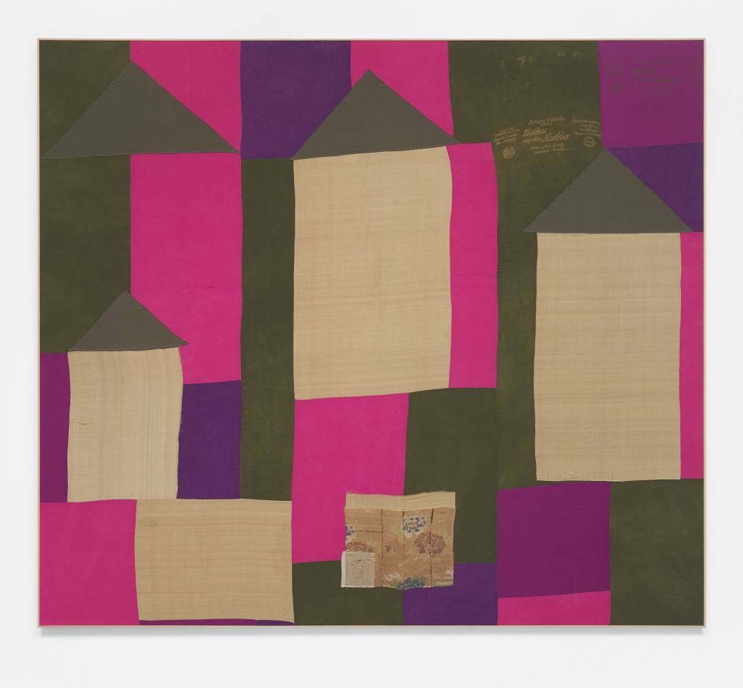 Lawrence Calver
Pinnacles, 2021
Dyed/stitched cotton/silk
104.33h x 118.11w in
265h x 300w cm