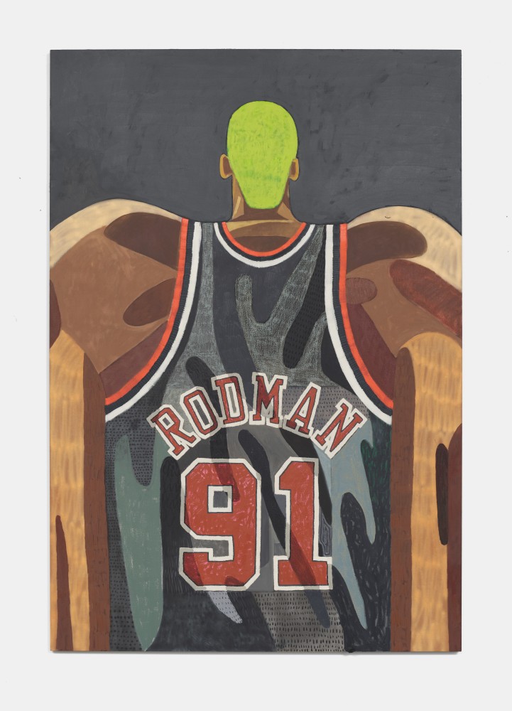 Julian Pace
Rodman (Black Jersey) (Back), 2022
Oil and acrylic on linen
92h x 63w x 1.50d in
233.68h x 160.02w x 3.81d cm