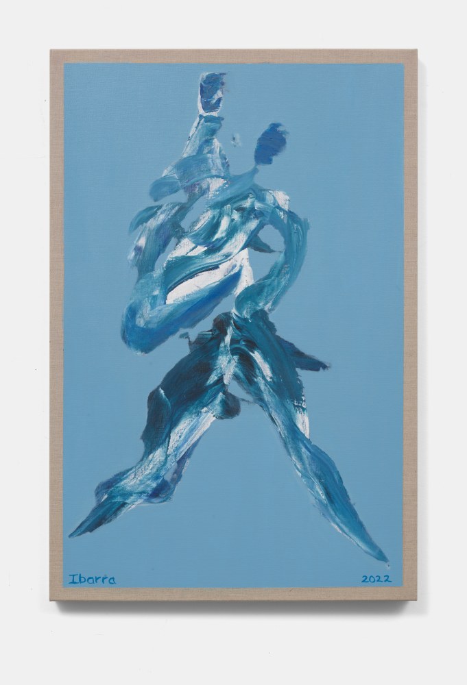 Elizabeth Ibarra
Carry me on (Blue Planet), 2022
Acrylic, cold wax and oil on linen
36h x 24w x 1.50d in
91.44h x 60.96w x 3.81d cm