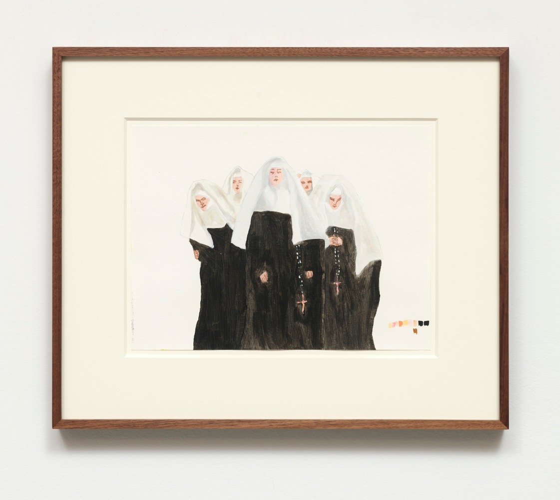 Lisa Pomares
Five Nuns, 2020
Watercolor on paper
18.25h x 15.25w x 1.63d in