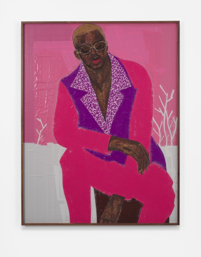 Serge Attukwei Clottey
Colored man, 2021
Oil paint, duct tape on cork board
59h x 46w in
149.86h x 116.84w cm

&amp;nbsp;