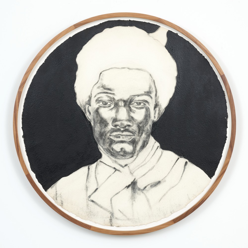 Serge Attukwei Clottey
Hair legacy VI, 2020
Acrylics and charcoal on Tondo paper
35 inch diameter