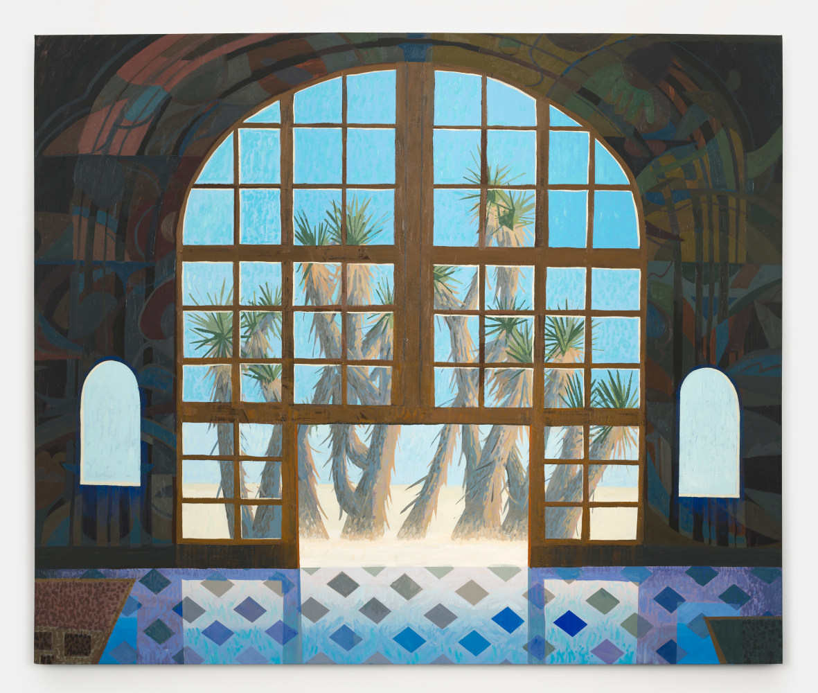 Nicholas Bono Kennedy
Looking out, 2023
Oil and Acrylic on linen
64h x 75w x 1.25d in
162.56h x 190.5w x 3.18d cm