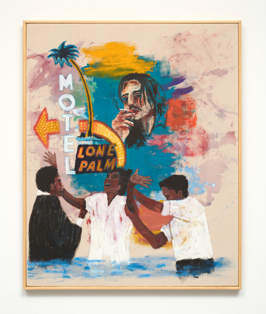Jordan Sullivan
Baptized at the Lone Palm, 2021
Acrylic on canvas
33.25h x 26.50w x 1.25d in
84.46h x 67.31w x 3.18d cm