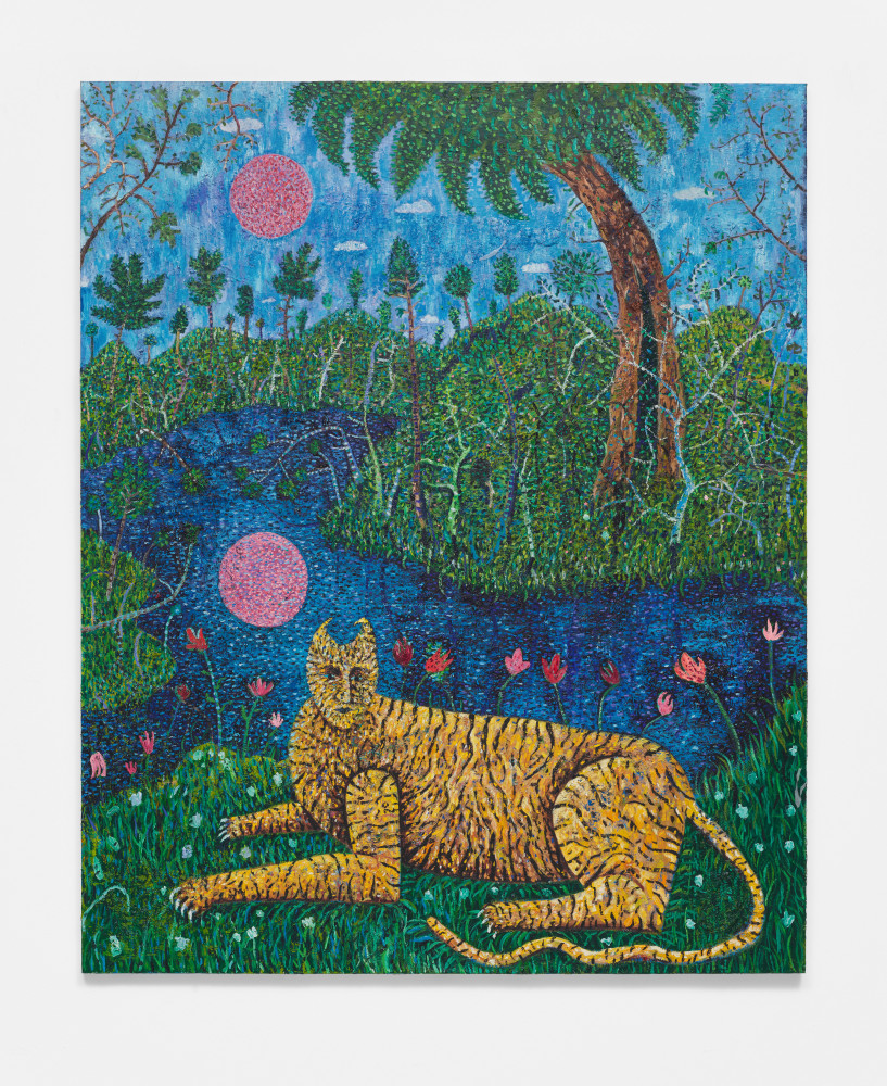 Mark Connolly
Tiger with two moons, 2021
Oil on linen
82.68h x 66.93w x 1.50d in
210.01h x 170w x 3.81d cm