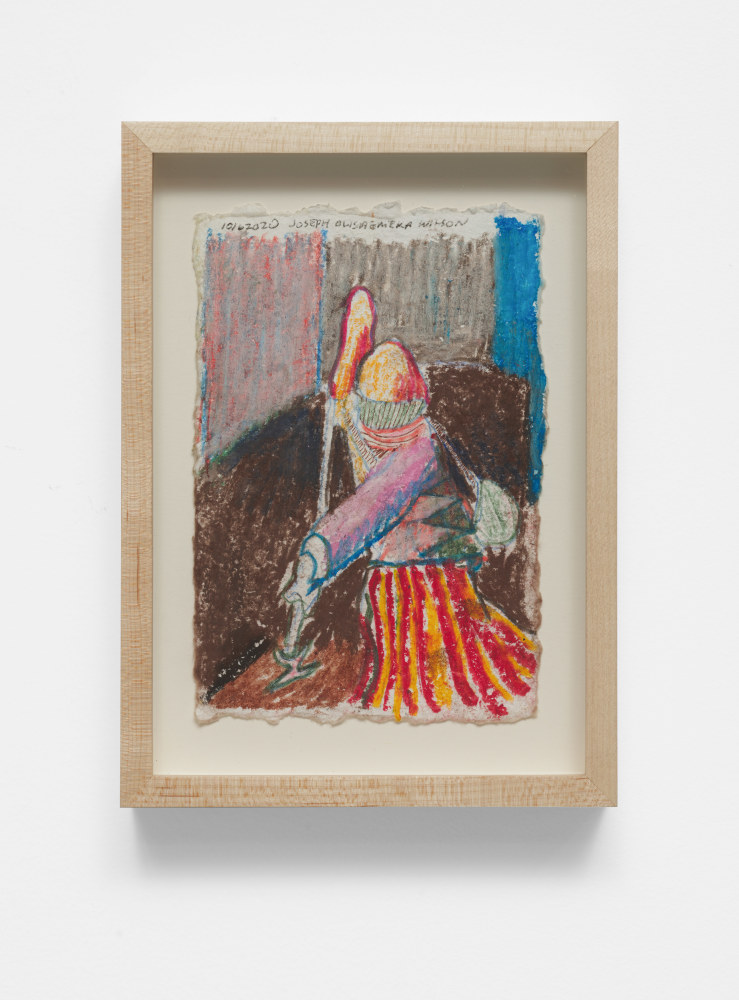 Joseph Olisaemeka Wilson
Ritual figure 2, 2020
Oil pastel, colored pencil, wax and ink on paper
6.24h x 4.25w in
15.85h x 10.80w cm
