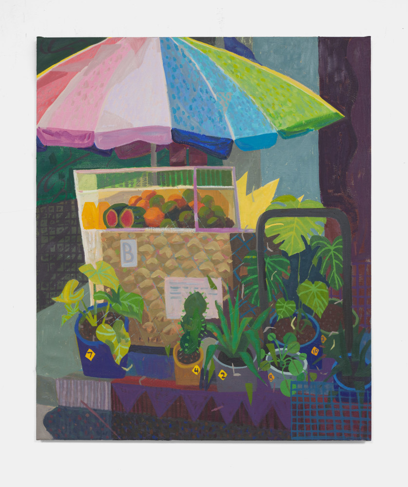 Nicholas Bono Kennedy
LA Icons FruitStand, 2022
Oil and acrylic on linen
35h x 29w in
88.90h x 73.66w x 1.91d cm
