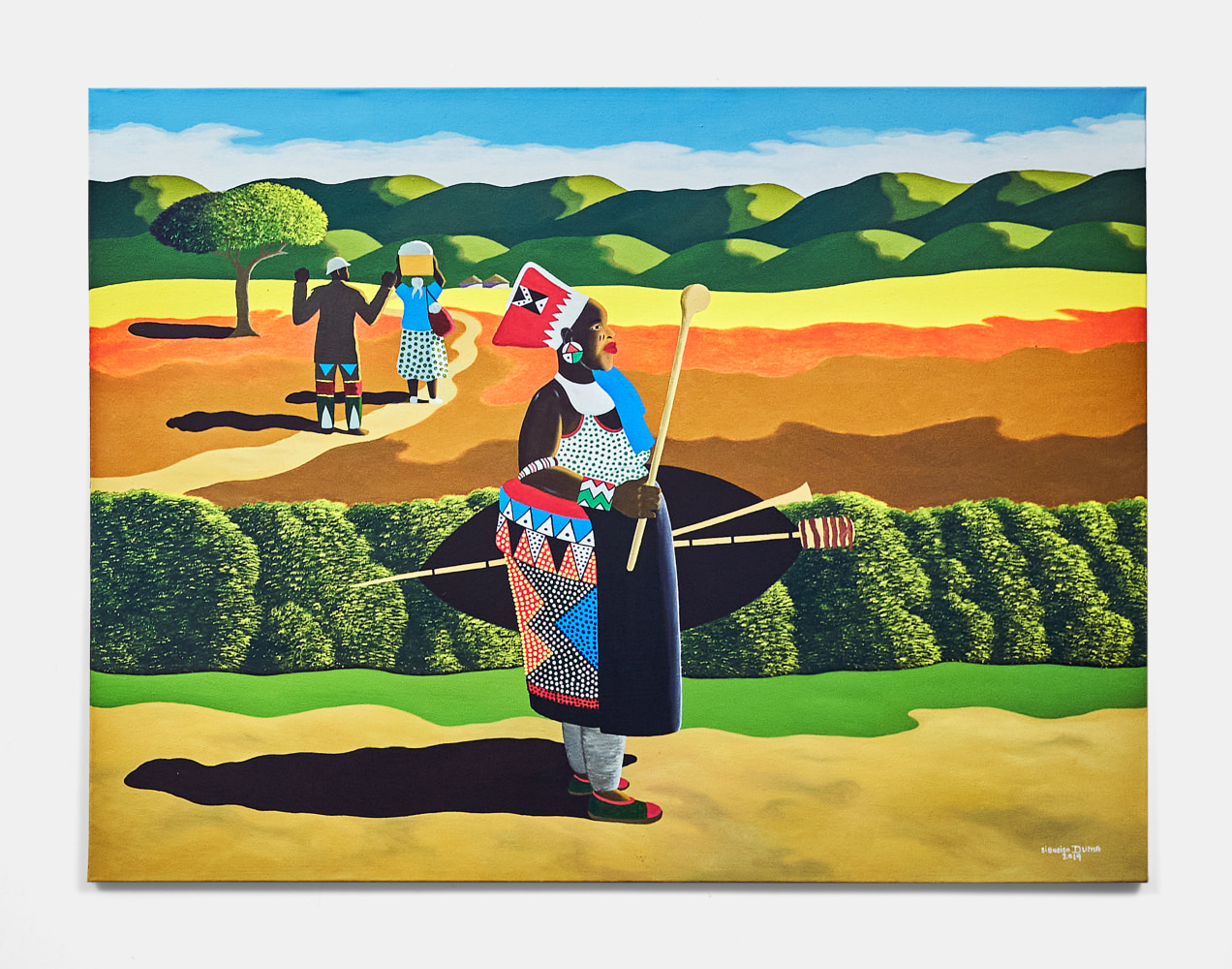 Sibusiso Duma
Zulumama, 2019
Acrylic on canvas
30.31h x 40.16w in
77h x 102w cm