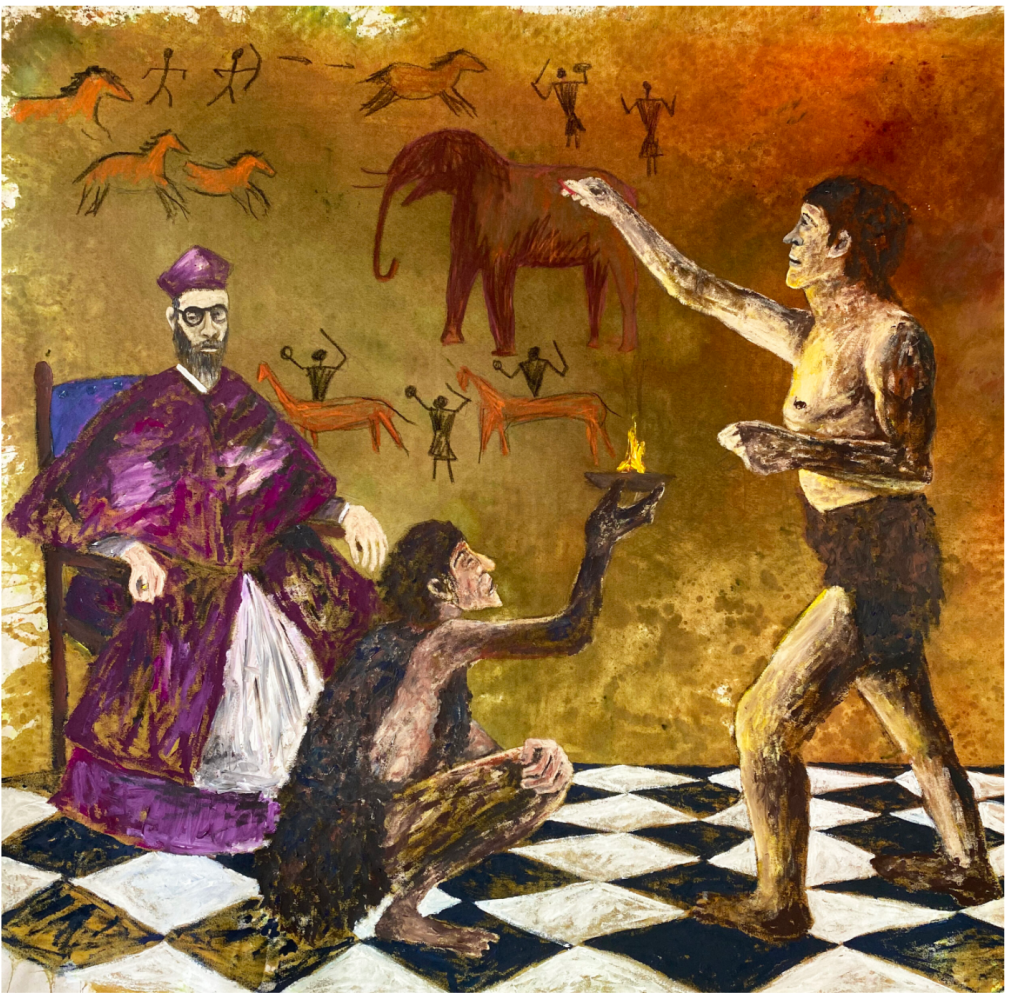 Jordan Sullivan
Acquisition of History / Cave of Eternal Theatre, 2021
Acrylic on canvas
59h x 61w in
149.86h x 154.94w cm