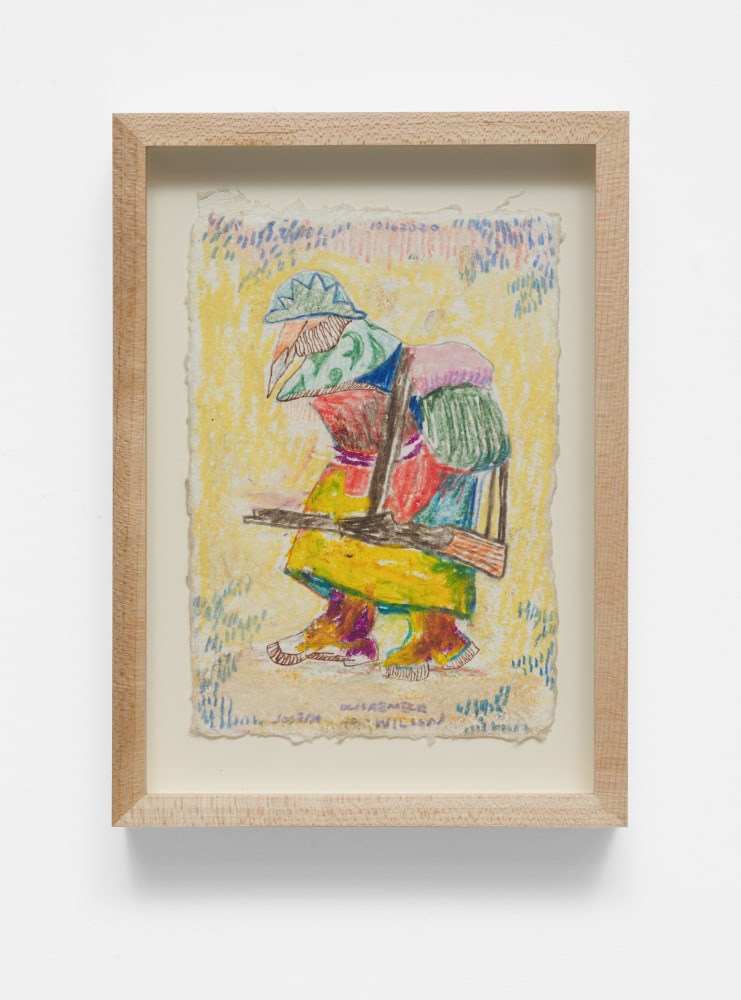 Joseph Olisaemeka Wilson
Ritual figure 6, 2020
Oil pastel, colored pencil, wax and ink on paper
6.24h x 4.25w in
15.85h x 10.80w cm