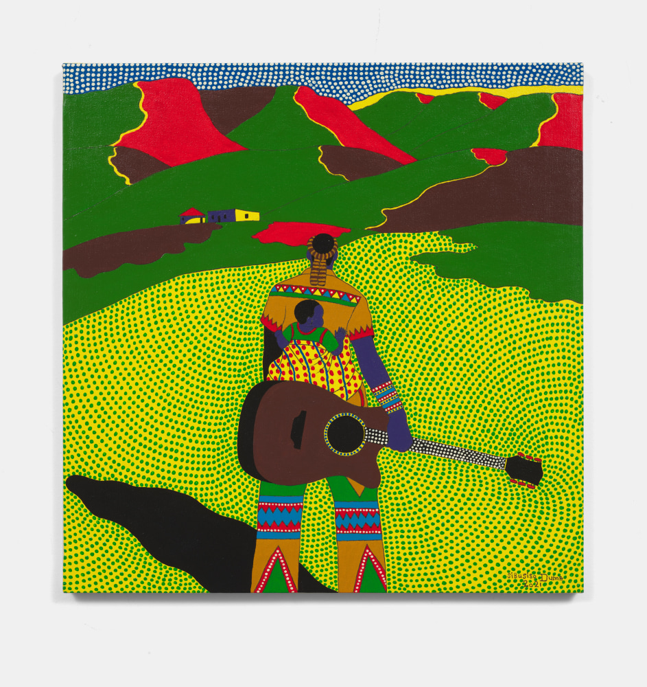 Sibusiso Duma
Ngondliwa isiPhiwo Sami (My God Gift is Feeding Me and my Family), 2021
Acrylic on Canvas
23.82h x 23.43w x 1d in
60.50h x 59.50w x 2.54d cm