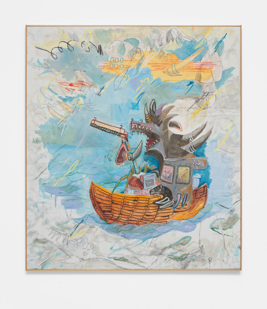 Joseph Olisaemeka Wilson

Fishing frenzy on a fair day, 2020

Oil, acrylic, graphite and pastel on canvas

66h x 58w in
167.64h x 147.32w cm