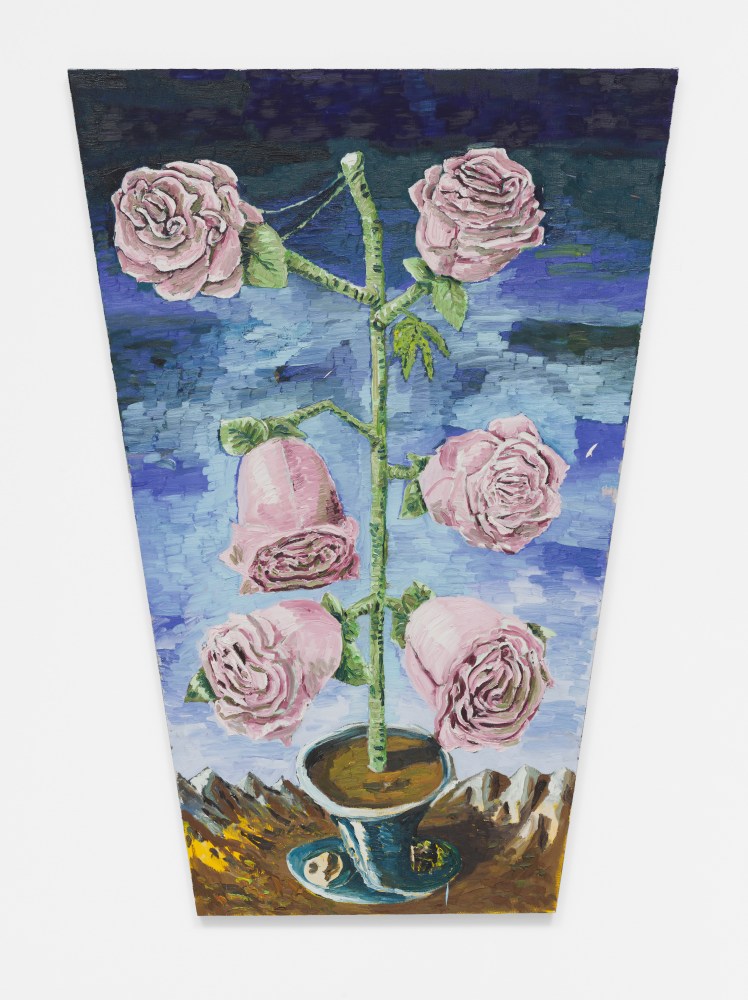 Ken Taylor Reynaga
Roses at dusk, 2020
Oil on linen
70h x 50w x 1.50d in
177.80h x 127w x 3.81d cm