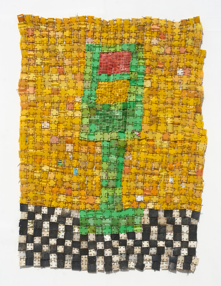 Serge Attukwei Clottey
Wavy Flag I, 2022
Plastic and copper wire
50h x 38w in
127h x 96.52w cm
