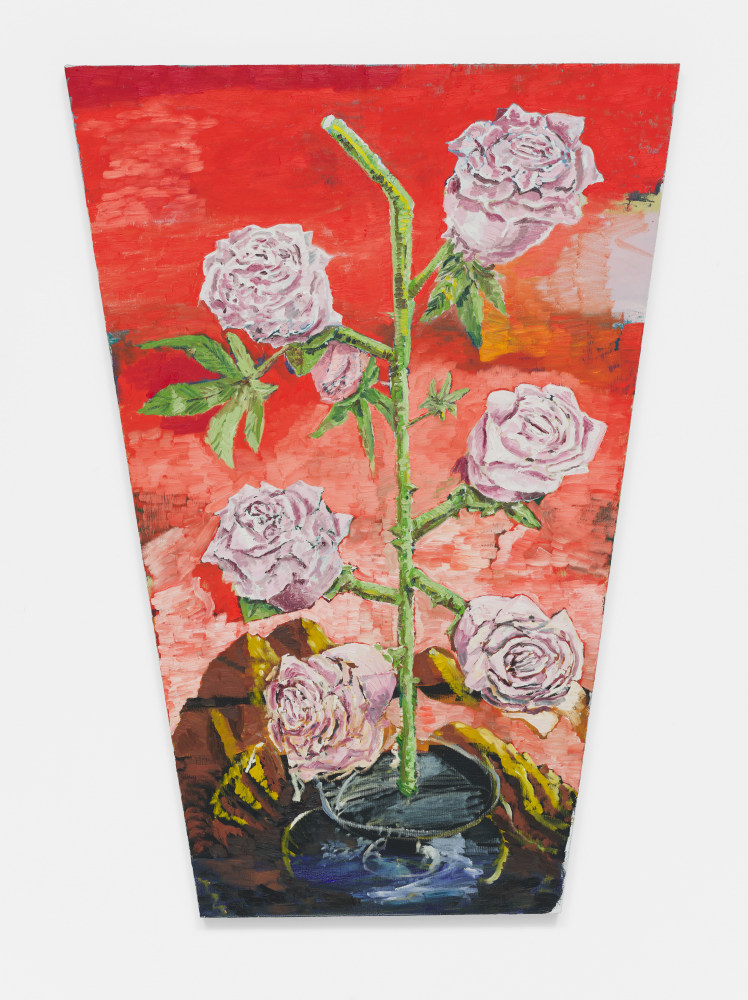 Ken Taylor Reynaga
Roses and red, 2020
Oil on linen
70h x 50w x 1.50d in
177.80h x 127w x 3.81d cm