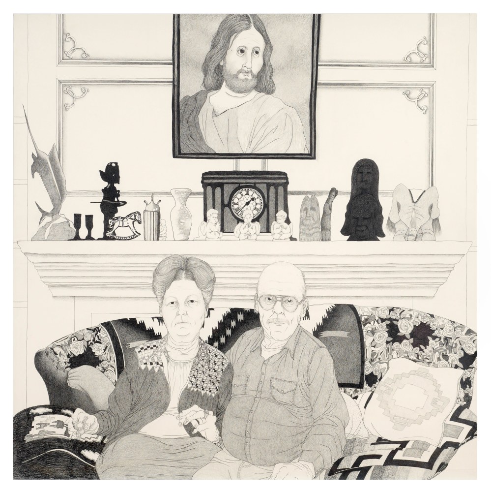 Michael Bise Mom and Dad, 2011 graphite on paper 42" x 42" MB 50 Moody Gallery