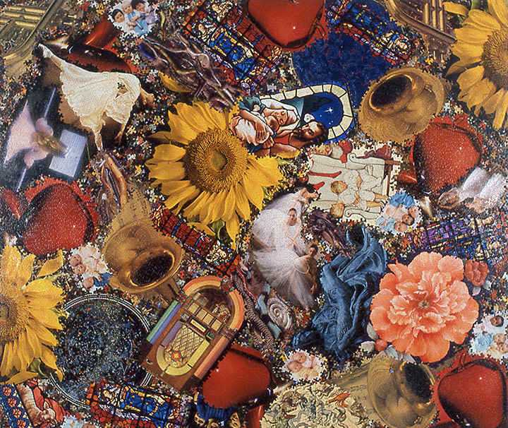 Al Souza Flower Power, 2002 puzzle parts and glue on wood 72" x 84" AS 608 Moody Gallery