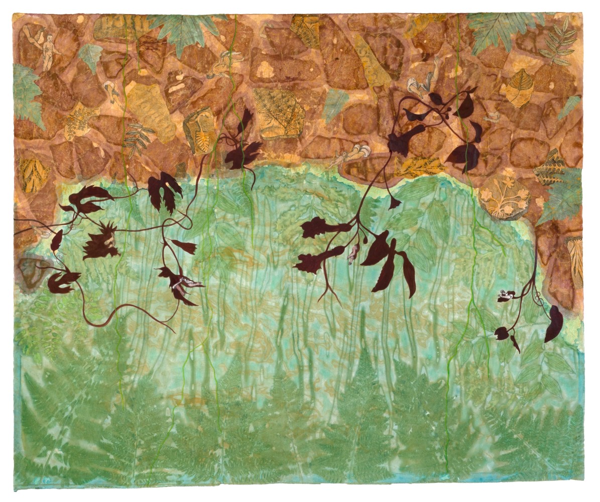 Liz Ward
The Deep Pool of History, 2025
watercolor, pastel, colored pencils, and collage on Japanese paper
37 1/2" x 45 1/2"
LW 329