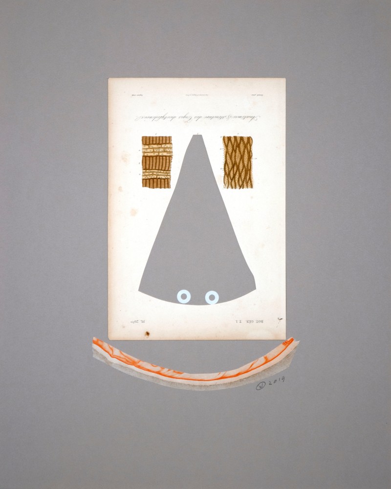 Jerry Jeanmard Man With Very Large Nose, 2019 collage on paper 20" x 16 JJ 222 Moody Gallery