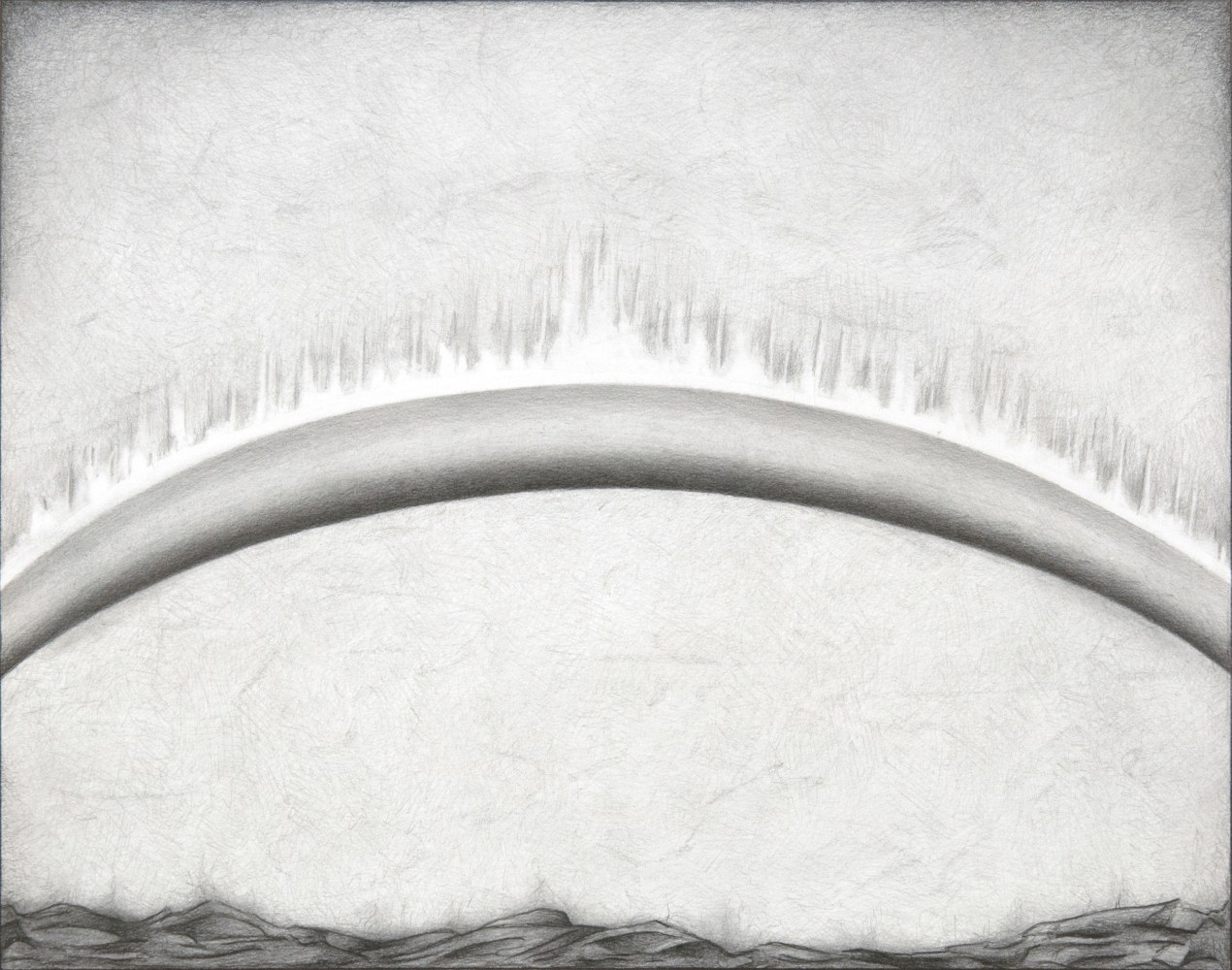 Michael Bise Black Rainbow, 2022 graphite on paper 14" x 17 3/4" MB 135 Moody Gallery