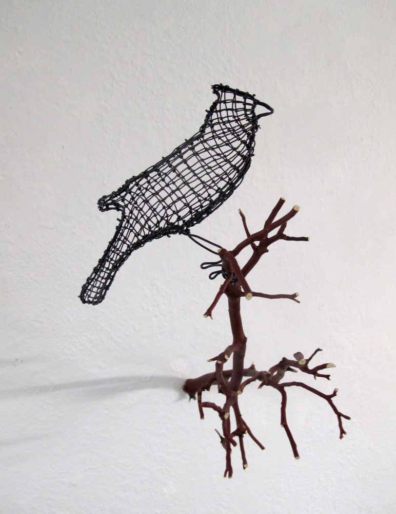 Helen Altman Cardinal (facing right), 2022 wire and Manzanita branch 12" x 8" x 13" HA 830 Moody Gallery