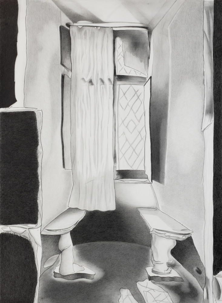 Michael Bise Window in Rome, 2024 graphite on paper 43 3/4" x 32" MB 140
