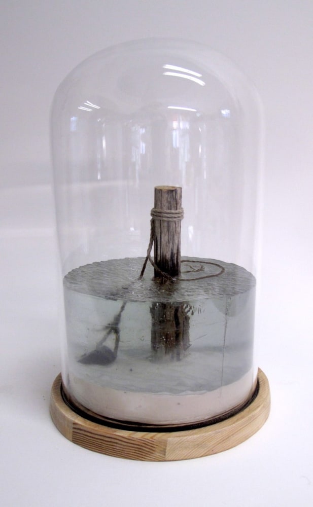 Helen Altman Watershed, 2023 cast plaster and resin, wood and glass 10 1/4" x 6 3/4" x 6 3/4" HA 862