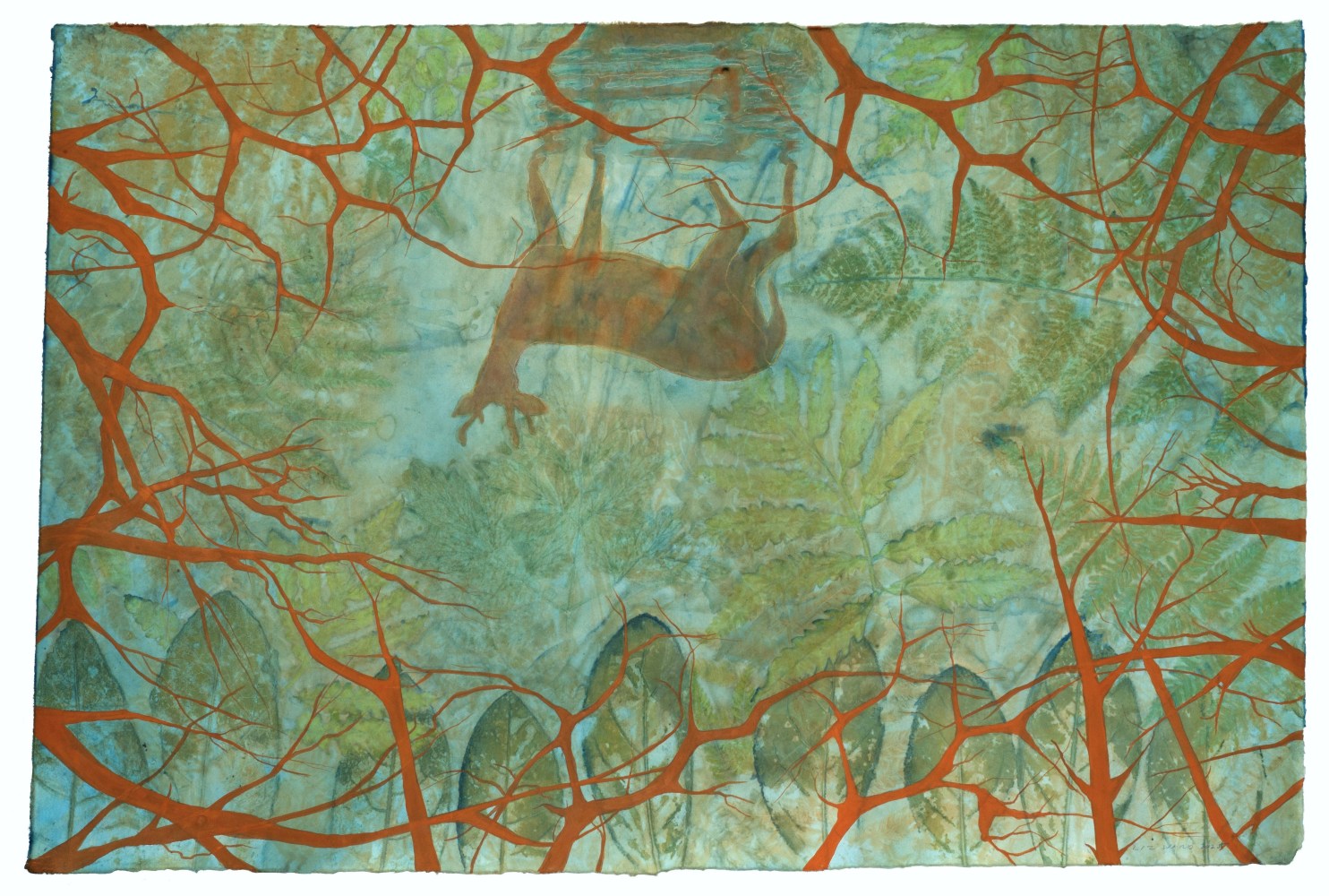 Liz Ward
Sicut Cervus, 2025
watercolor, pastel, and colored pencils on Japanese paper
21" x 32"
LW 332
 
