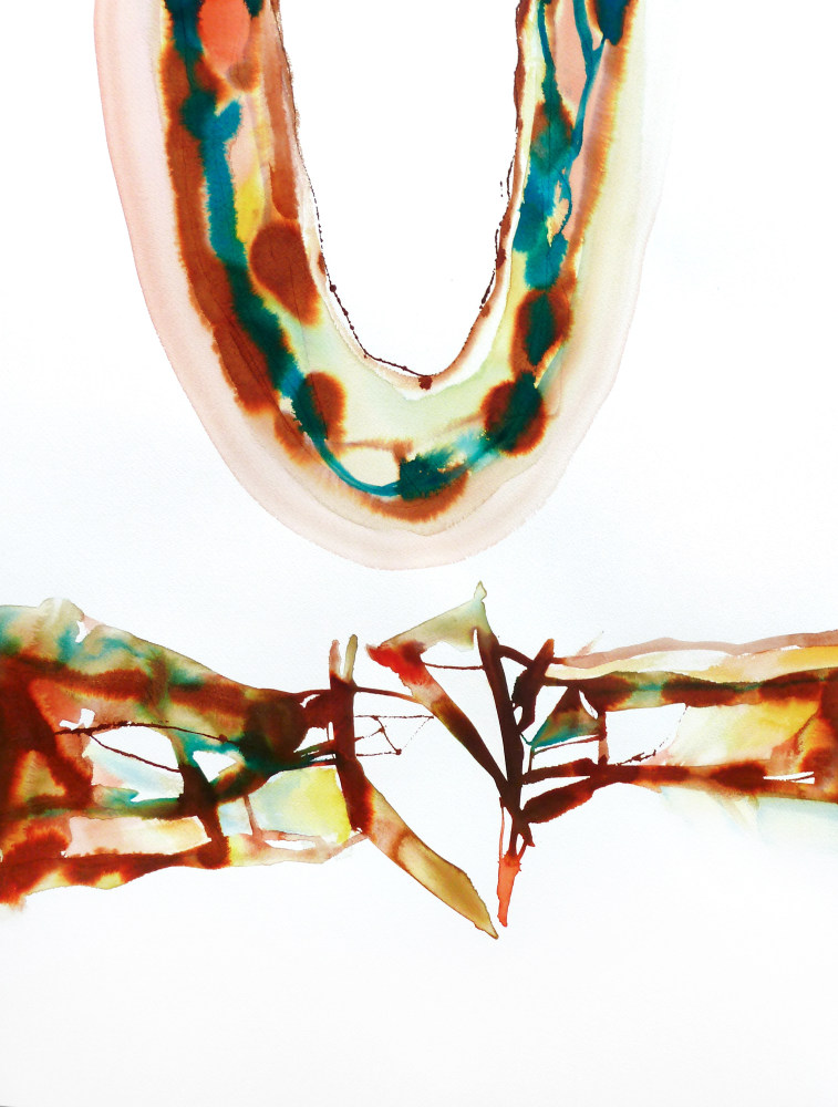 Arthur Turner Roundel Series, 111, 2014 watercolor and ink on paper 24" x 18" AT 1874 Moody Gallery