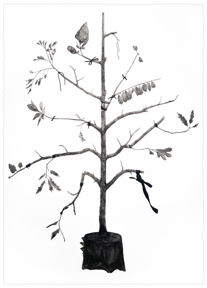 Randy Twaddle The Tree Is In Its Leaves, #1, 2025 acrylic on paper 84" x 60 1/2" RT 500, Moody Gallery