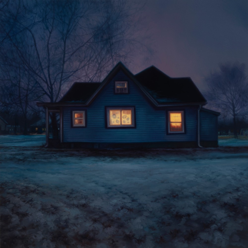 Sarah Williams Galaxy Road, 2024 oil on board 16'' x 16'' SW 97, Moody Gallery