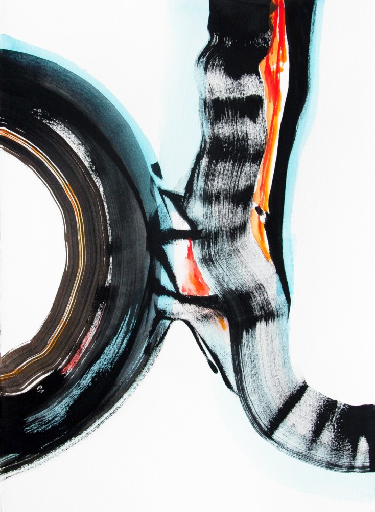 Arthur Turner Roundel Series, 114, 2015 watercolor, ink, and acrylic on paper 30" x 22" AT 1912 Moody Gallery