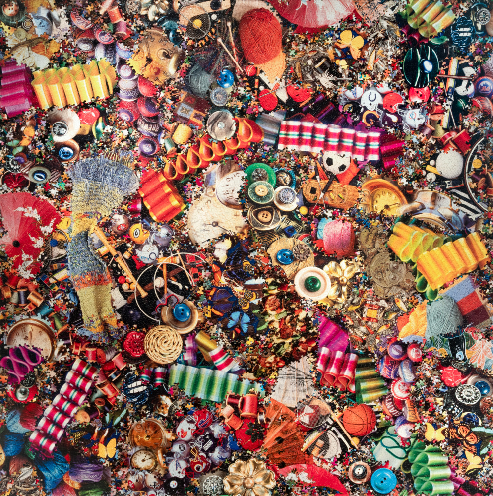 Al Souza Wormhole, 2006 puzzle parts and glue on wood 72" x 72" AS 982 Moody Gallery